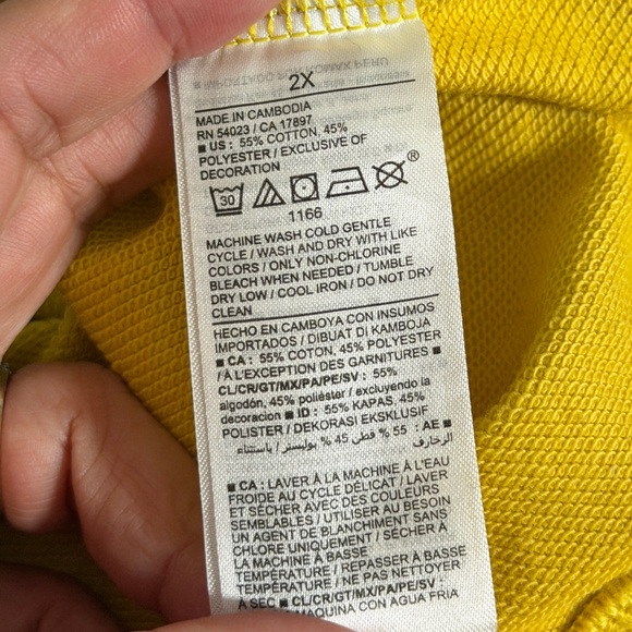 Old Navy 2X Mustard Yellow Good Vibes Crew Long Sleeve Pullover Sweatshirt - Picture 8 of 10